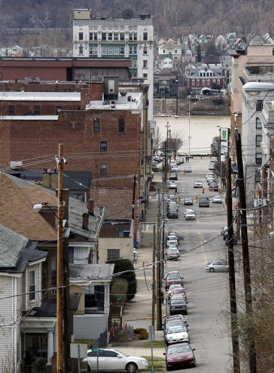 A general view of Wheeling, West Virginia in this undated photograph. The town is emblematic of the economically struggling region it sits in, and could get a big boost from a new Shell chemical plant planned for the area. Real estate agents, restaurants, banks and others report a business jump that they expect to be made permanent by the arrival of chemical plants. To match Feature APPALACHIA-CHEMICAL/PLANT REUTERS/Jason Cohn (UNITED STATES - Tags: BUSINESS INDUSTRIAL SOCIETY)