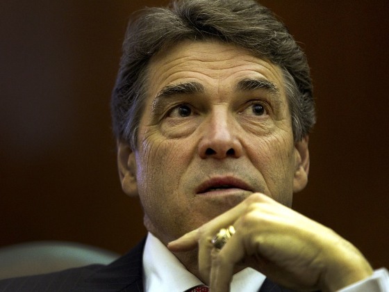 Texas Gov. Rick Perry is interviewed in Austin, Texas, on Tuesday, Feb. 21, 2012. (AP Photo/Austin American-Statesman, Ralph Barrera) MAGS OUT; NO SALES; INTERNET AND TV MUST CREDIT PHOTOGRAPHER AND STATESMAN.COM