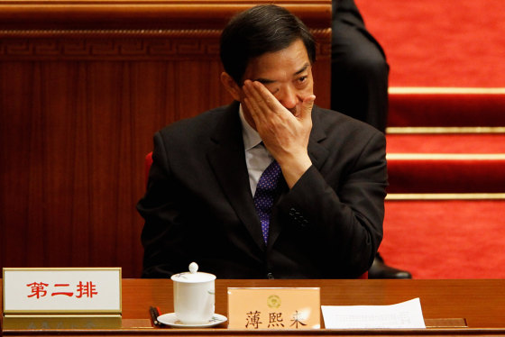 BEIJING, CHINA - MARCH 13: China's Chongqing Municipality Communist Party Secretary Bo Xilai attends closing session of the National Committee of the Chinese People's Political Consultative Conference (CPPCC) at the Great Hall of the People on March 13, 2012 in Beijing, China. Known as 'liang hui,' or 'two organizations', it consists of meetings of China's legislature, the National People's Congress (NPC), and its advisory auxiliary, the Chinese People's Political Consultative Conference (CPPCC). (Photo by Lintao Zhang/Getty Images)