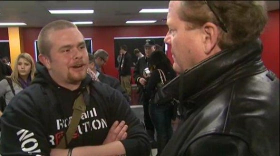 Ed Schultz interviews a voter in Newton, Iowa on Dec. 28, 2011.