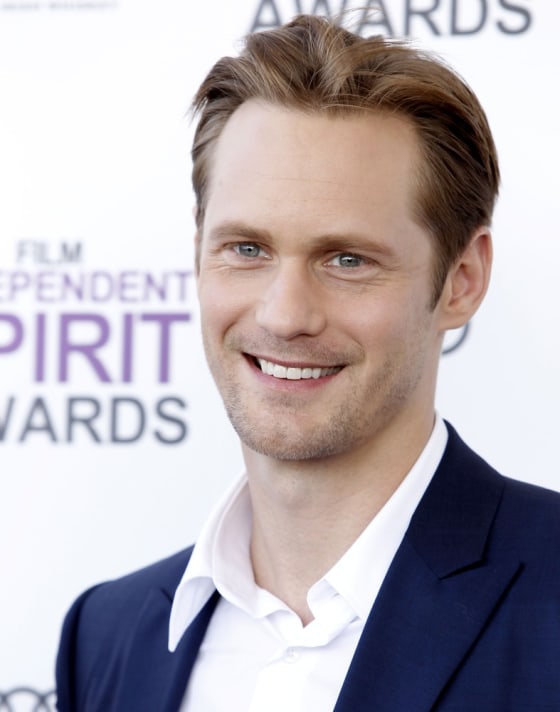 Alexander Skarsgard believes he's the man for the buzzed-about lead role in a \"Fifty Shades of Grey\" film adaptation.