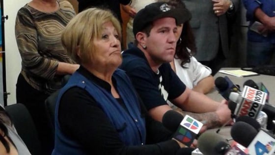 Julie Cervera addresses a news conference Friday in San Bernardino, Calif., where she accepted her $23 million lottery jackpot.