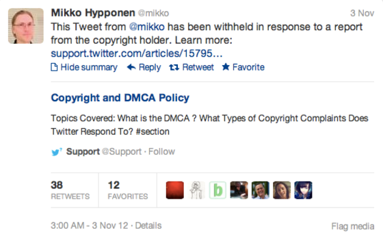 Mikko withdrawn tweet image.