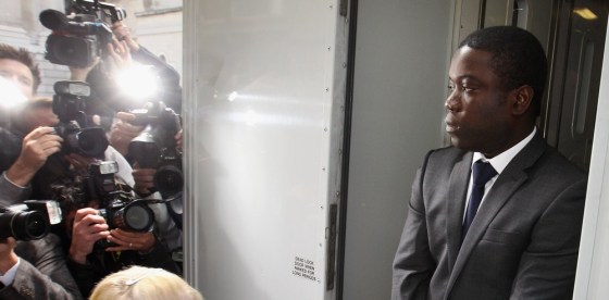 Kweku Adoboli arrives at the City of London Magistrates Court on Thursday.