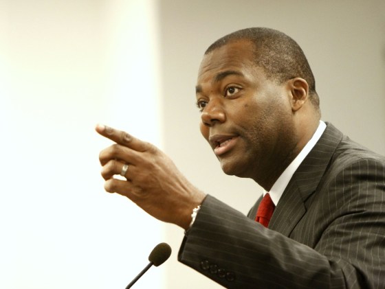 Chicago Public Schools CEO Jean-Claude Brizard delivers a presentation at a Chicago Board of Education meeting on Wednesday, Aug. 22, 2012 in Chicago.