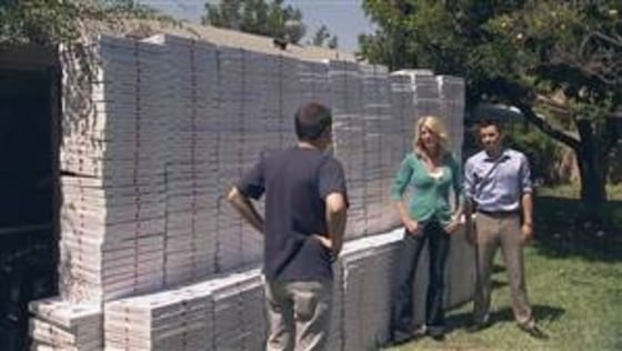 A man named Josh is confronted with the amount of pizza he eats in a year on the TLC show "Freaky Eaters."