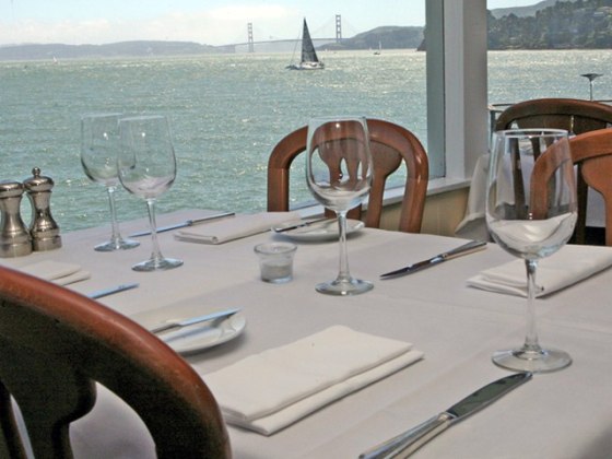 The Caprice restaurant in Tiburon, Calif., makes the list for its gorgeous bay view.