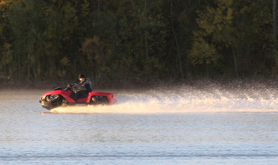 The Quadski zips across the water. It's equally at home on a lake or on a trail.