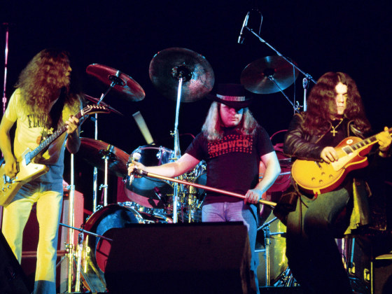 Lynyrd Skynyrd performs in 1976, a year before the plane crash.