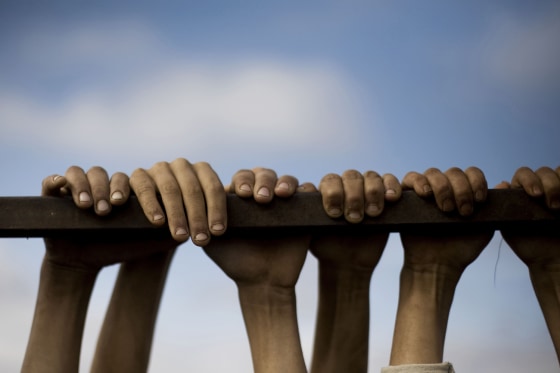 Displaced Syrian children play in a refugee camp near Atma, Idlib province, Syria, Oct. 26, 2012. A powerful car bomb exploded in Damascus and scattered fighting broke out in several areas across Syria Friday, quickly dashing any hopes that a shaky holiday cease-fire would hold for four days.