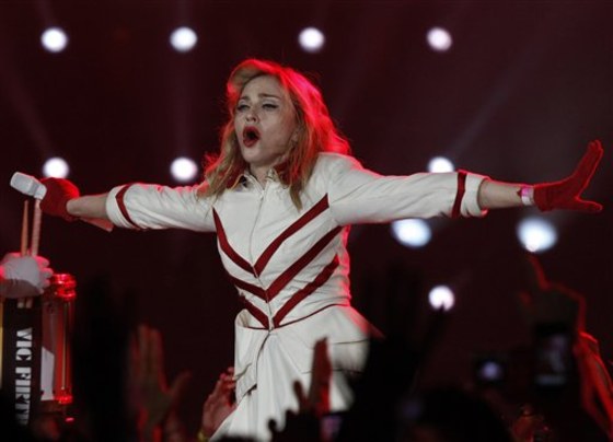 Madonna in concert in Russia.