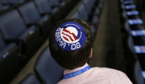 Joseph Block, a 12-year-old page from White Plains, N.Y., wears a yarmulke at the Democratic National Convention in Charlotte, N.C., on Tuesday.