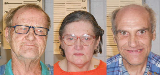 From left, Ronald Disher, Delores M. Disher and Charles T. Jost are accused of receiving $175,000 in Social Security benefits issued to Marie Jost, who was last seen alive 30 years ago.