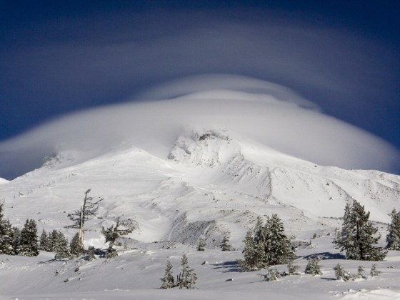 The body of a skier was found Sunday near Mount Hood, seen in this Dec. 14, 2009 photo.