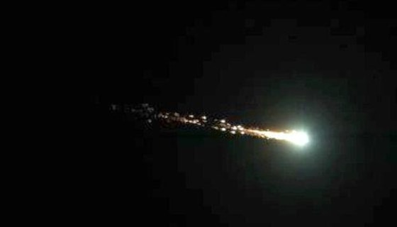 San Mateo College student Paola-Castillo used her cell phone to capture the Oct. 17, 2012 fireball over Northern California while stuck in traffic.