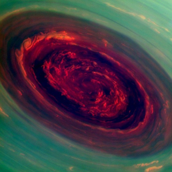 Who knew a monstrous Saturnian hurricane could look so lovely