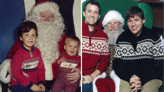 My, how you've grown: Brothers pose with Santa for 30+ years