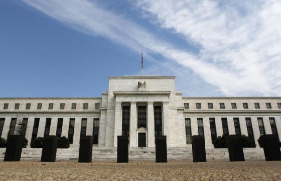 A view shows the Federal Reserve building on the day it is scheduled to release minutes of the Federal Open Market Committee from August 1, 2012, in W...