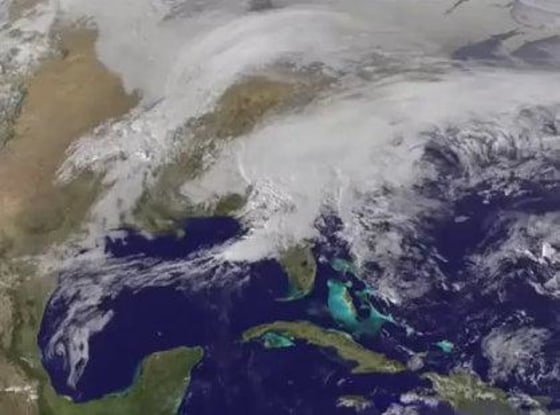 The GOES-13 satellite snapped imagery of the two low pressure systems joining forces to slam the Northeast United States with heavy winds and snow. Observations were made between Feb. 7th and Feb. 9th, 2013.