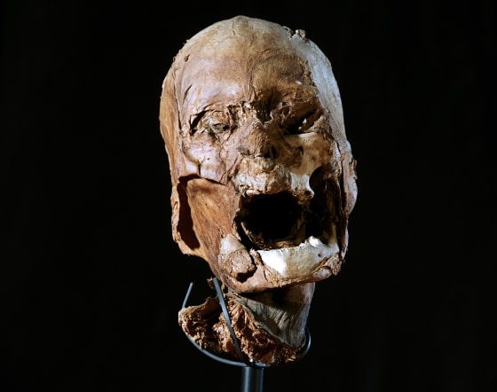 The mummified head of French King Henri IV.