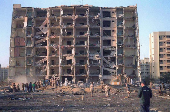 The ruins of the Khobar Towers military complex in Saudi Arabia after an attack that killed 19 U.S. servicemen in June 1996.