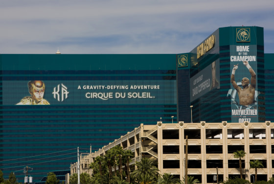 A billboard promotes the Cirque Du Soleil show ''KA'' along the side of the MGM Grand Hotel & Casino on August 12, 2011, in Las Vegas, Nevada.