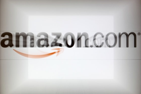 A zoomed image of a computer screen showing the Amazon logo is seen in Vienna in this November 26, 2012, file photo.