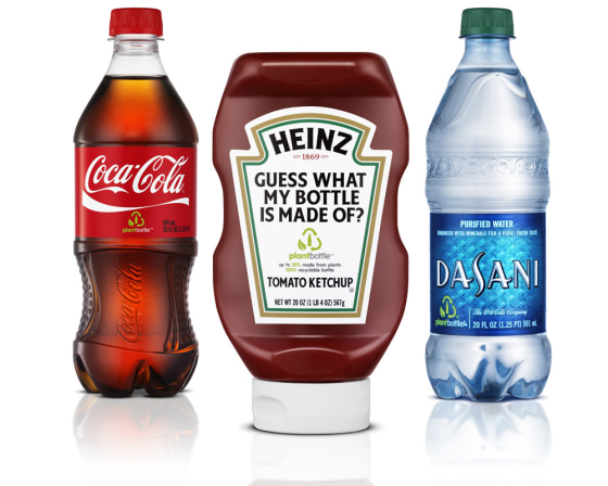 Plastic bottles made with plants