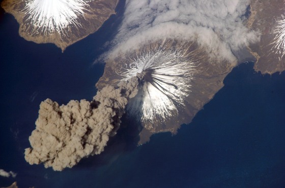 NASA astronaut Jeff Williams took this picture of Cleveland Volcano in the Aleutian Islands from the International Space Station on May 23, 2006.