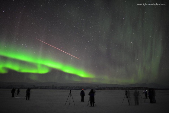 The northern lights shimmer in the skies above Abisko National Park in Sweden on March 3.