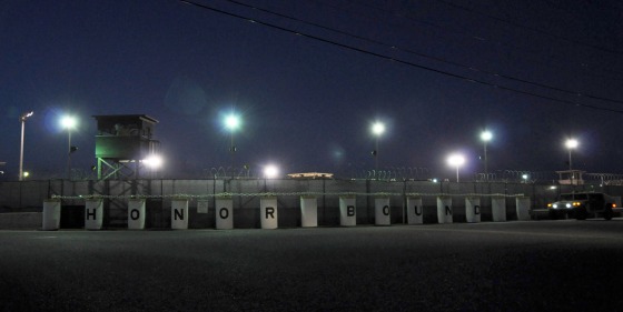 A pre-dawn view of the U.S. detention center Camp Delta in Guantanamo Bay, Cuba, on Oct. 18, 2012.