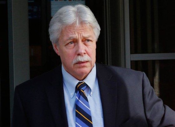 Mark Strong leaves the Cumberland County Court House in Portland, Maine, on Jan. 18.