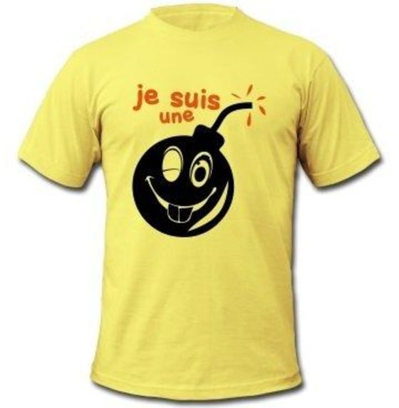 T-shirts like this one, sold by American Apparel, are widely available online. The slogan, which translates as