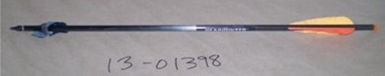 Arrow that hit 8-year-old girl on Tuesday.