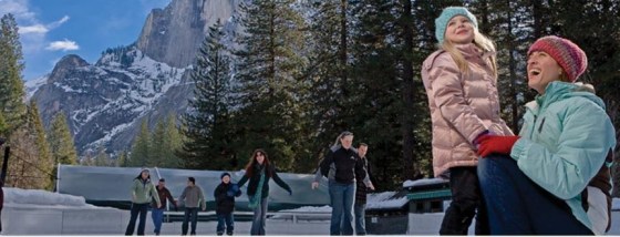 skating rink at Yosemite National Park