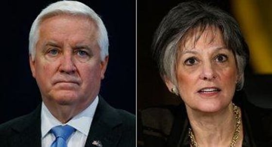 Gov. Tom Corbett (R-Pa.) and Rep. Allyson Schwartz (D-Pa.)