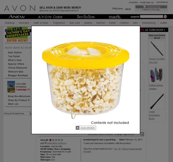 55,000 Avon popcorn makers recalled
