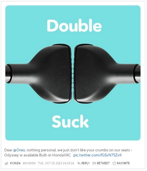 Honda tweets at Oreo