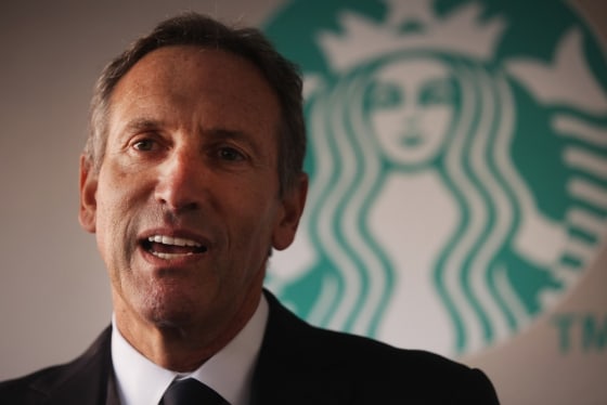 Starbucks CEO Howard Schultz, shown above, is trying to use a free coffee promo to get a message to Washington lawmakers: get together.
