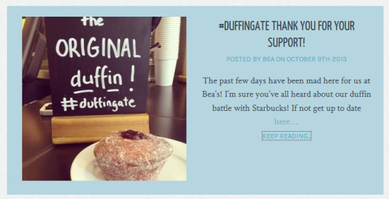 British bakery Bea's of Bloomsbury is thanking customers for their support during