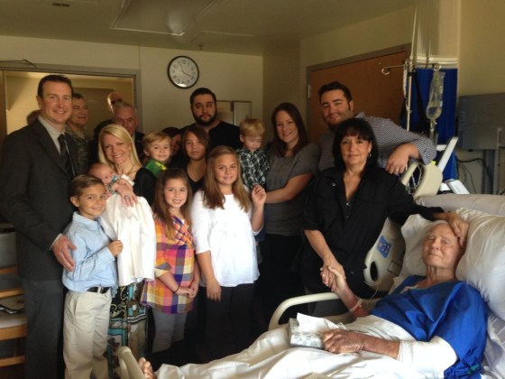 Family members surround Rep. Bill Young on Wednesday at Walter Reed Military Medical Center. Young died Friday at age 82.