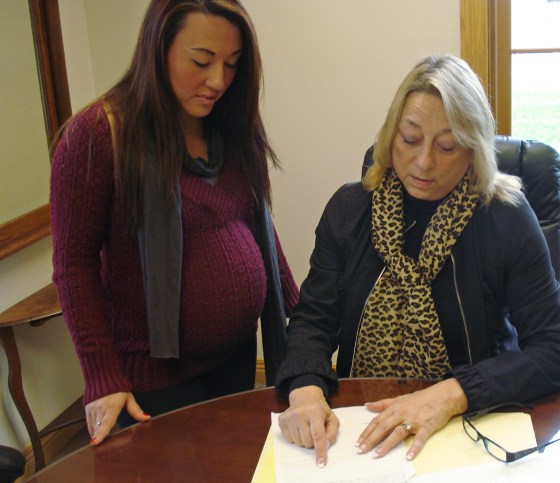 Alicia Beltran, who was forced to spend more than two months in a drug treatment facility despite her insistence that she was not abusing drugs, talks with her attorney, Linda Vanden Heuvel of Germantown, Wis.