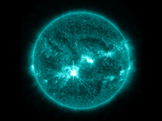 Sun erupts with two big solar flares