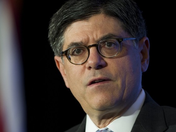 Treasury Secretary Jacob Lew speaks on the state of the US economy, effects of sequestration and the debt ceiling limit during a discussion at the Economic Club in Washington, DC,in this September 17, 2013 file photo.