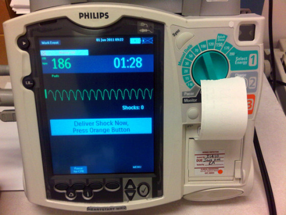 A tax on medical devices is a provision being debated in the fight over the new health care law as a government shutdown looms. Hospitals around the country have spent millions of dollars to buy automated defibrillators such as this device.