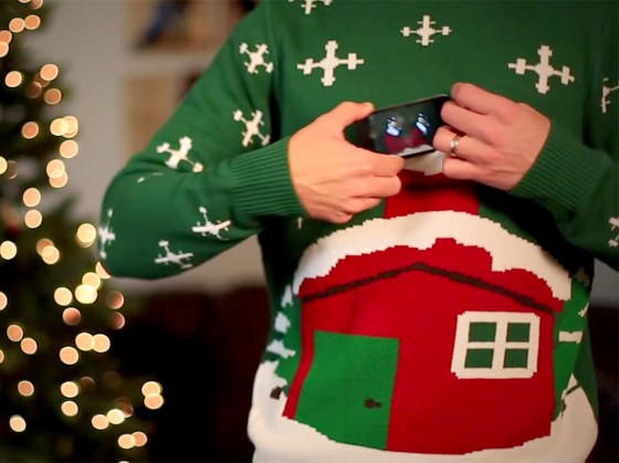 Digitally animated ugly Christmas sweaters bring kitsch to a new level