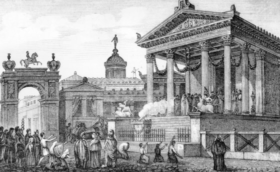 IMAGE: Temple of Fortune in Pompeii, southern Italy.