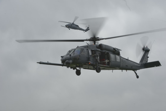 A USAF HH-60G Pave Hawk helicopter like one which crashed in England Tuesday, killing four U.S. airmen.