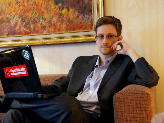 Former intelligence contractor Edward Snowden poses for a photo during an interview in an undisclosed location in December in Moscow.