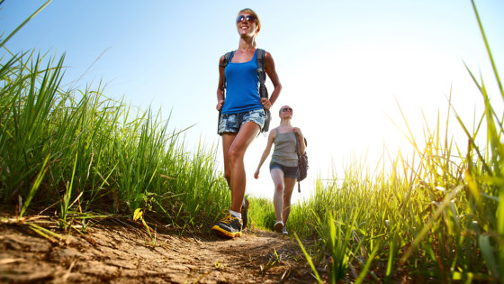 hiking, walking, how to lose weight, burn more calories, lose weight, heart monitor, walking poles